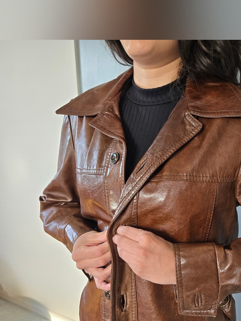 Lanvin Paris Leather Jacket Size 36 Made In Canada Vintage Mens 1980s
